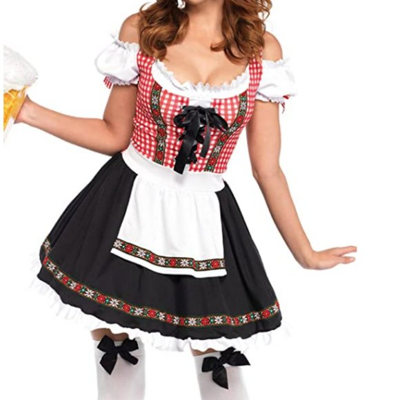 Leg Avenue womens Costume gingham German peasant